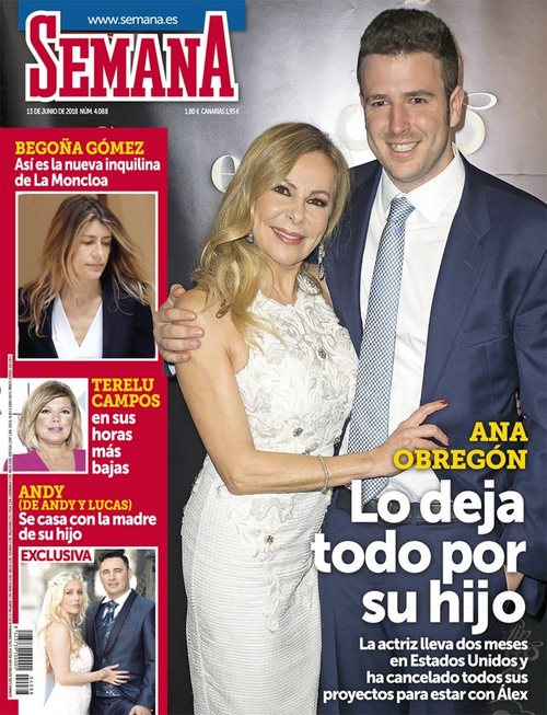 Revista Semana dedica su portada a Ana Obregón, que lo deja todo por estar al lado de su hijo