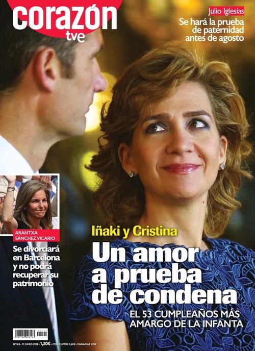 El cumpleaños más amargo de la Infanta Cristina en la portada de revista Corazón