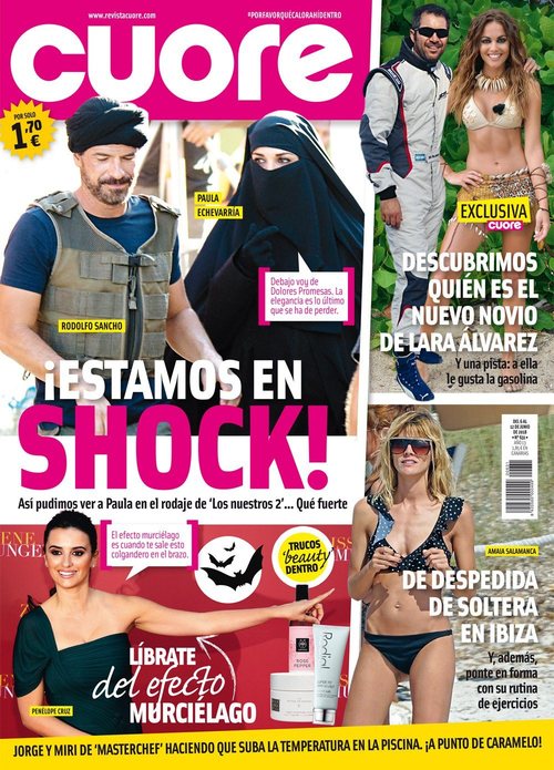 Paula Echevarría con burka para 'Los Nuestros' en la portada de Cuore