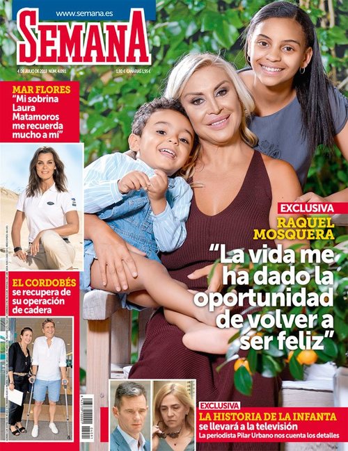 Raquel Mosquera en un reportaje en exclusiva con su familia en revista Semana