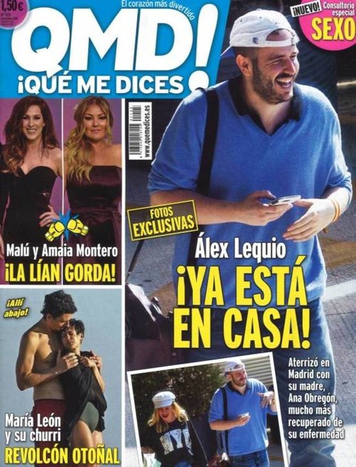 Álex Lequio regresando a España en la portada de QMD!