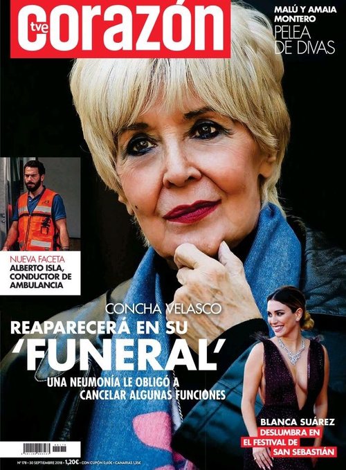 Concha Velasco regresa a los escenarios tras una pulmonía en revista Corazón