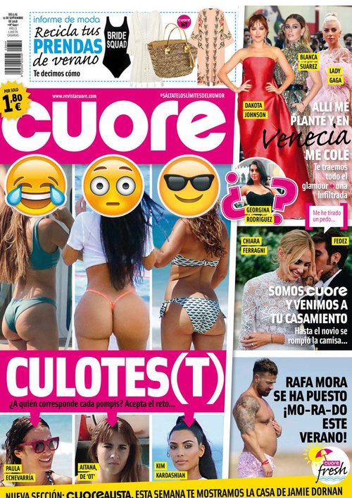 El quiz de los culos de las famosas en revista Cuore