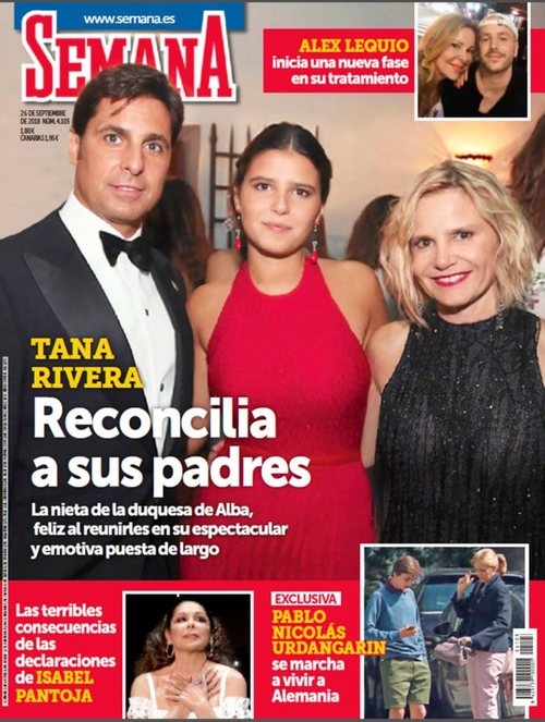 Tana Rivera reúne a sus padres en su puesta de largo en revista Semana