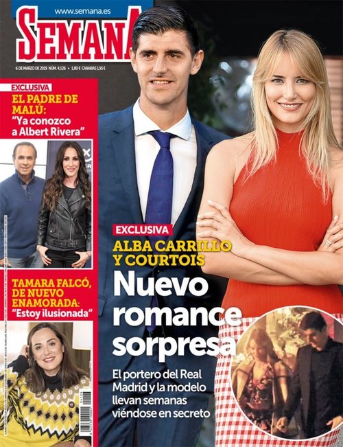 Semana destapa el romance de Alba Carrillo y Thibaut Courtois