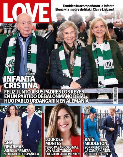 La Infanta Cristina, feliz junto a los Reyes Eméritos en un partido de balonmano de Pablo Urdangarin en LOVE