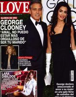 George Clooney y Amal Alamuddin pasean su amor por la revista Love