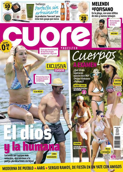 Las vacaciones de Elsa Pataky y Chris Hemsworth en Cuore